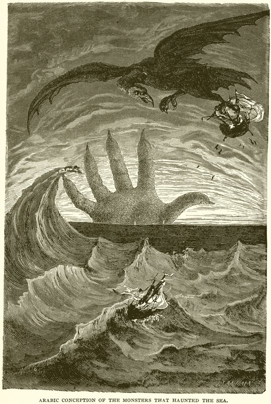 Conception arabe des monstres qui chassaient la mer - English School