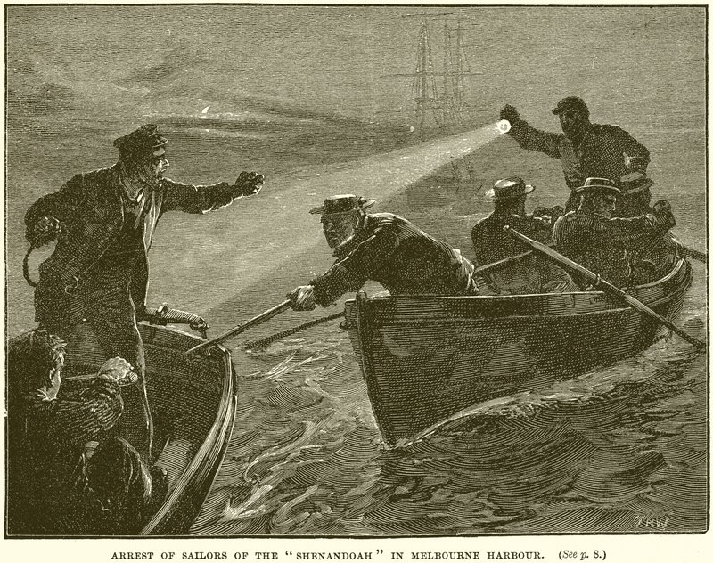 Arrestation des marins du Shenandoah dans le port de Melbourne - English School