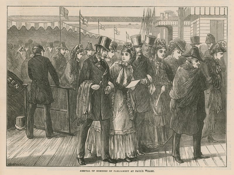 Arrivée des membres du Parlement à St Pauls Wharf - English School