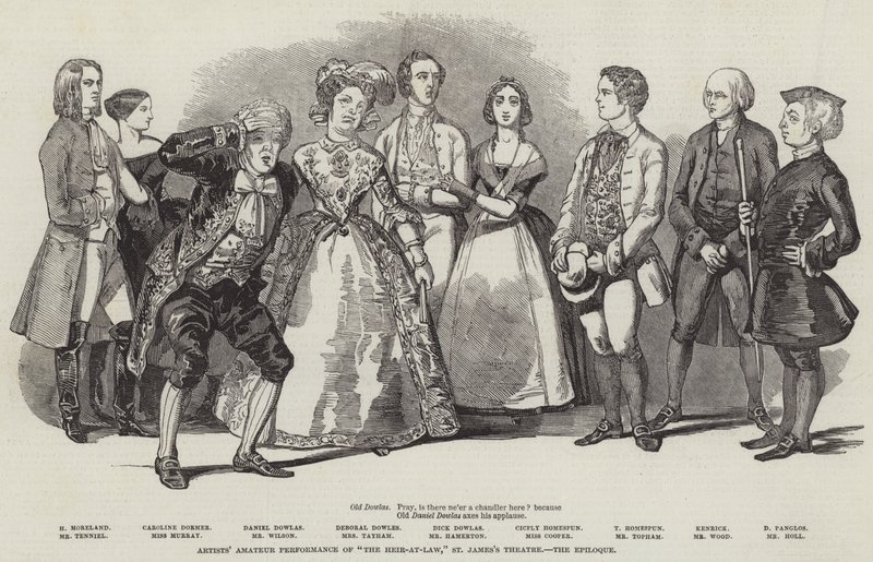 Performance amateur des artistes de "The Heir-at-Law," théâtre St James, l