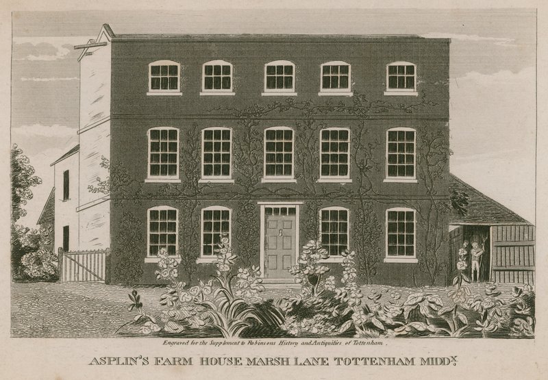 Asplins Farm House, Marsh Lane, Tottenham, Londres - English School