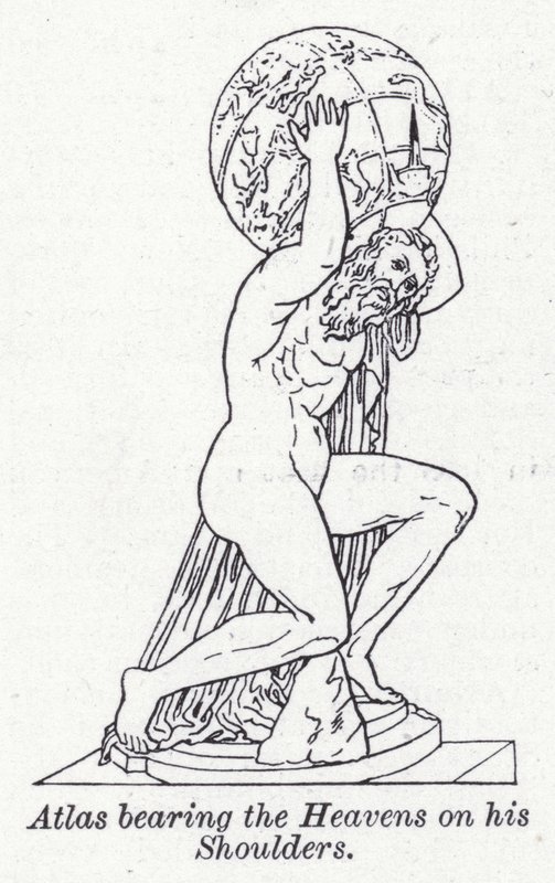 Atlas portant les cieux sur ses épaules - English School