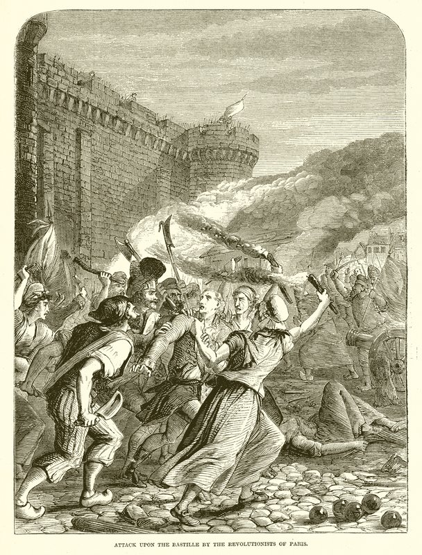 Attaque de la Bastille par les révolutionnaires de Paris - English School