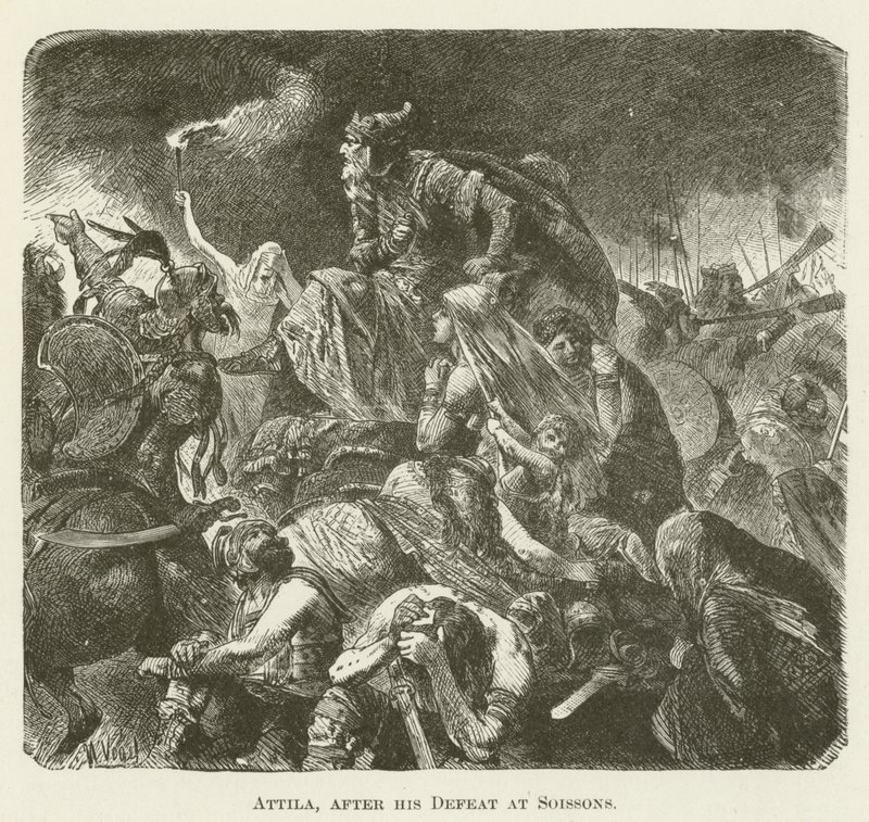 Attila, après sa défaite à Soissons - English School