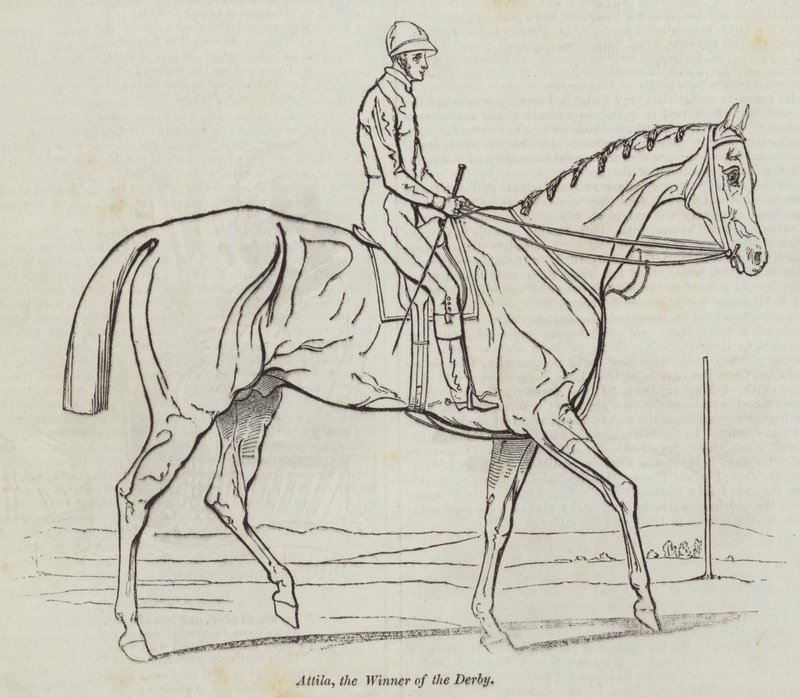 Attila, le gagnant du Derby (gravure) - English School