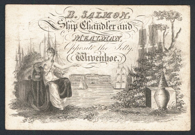 B Salmon, shipchandler et meunier, carte de visite - English School