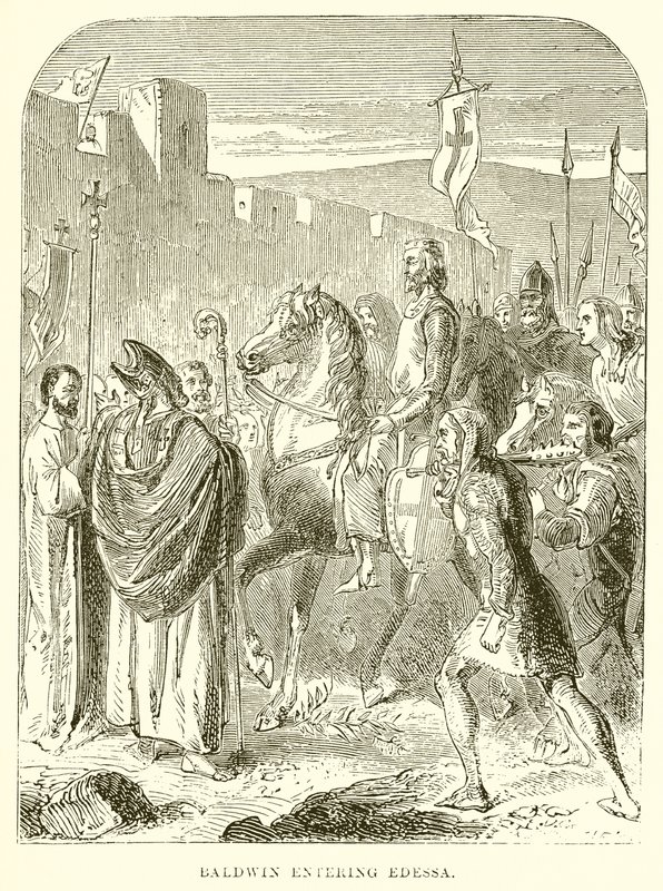 Baldwin entrant à Édesse (gravure) - English School