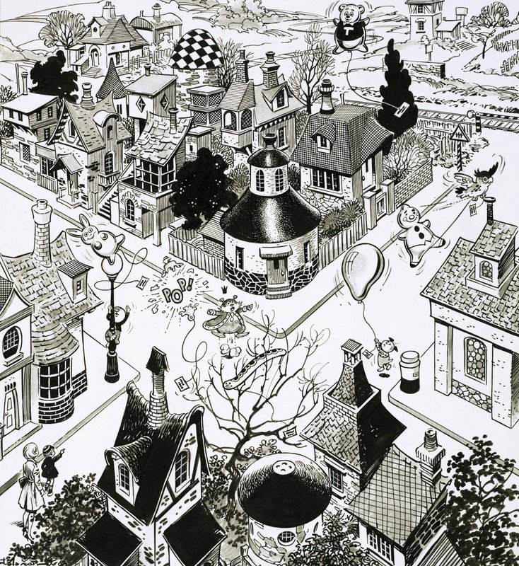 Ballons au-dessus de la ville - English School