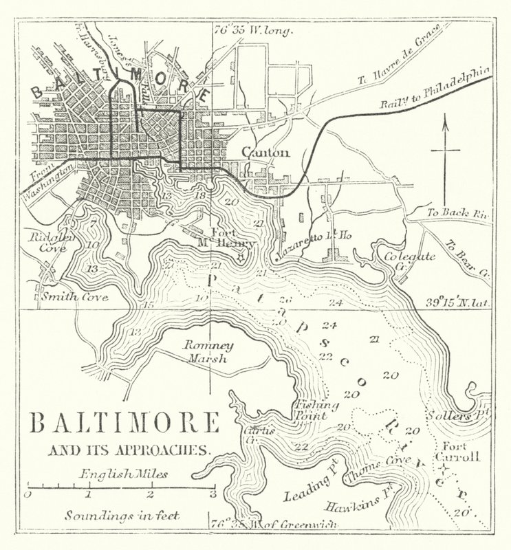 Baltimore et ses abords (gravure) - English School