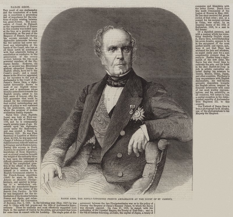 Baron Gros, le nouvel ambassadeur français à la cour de St James - English School