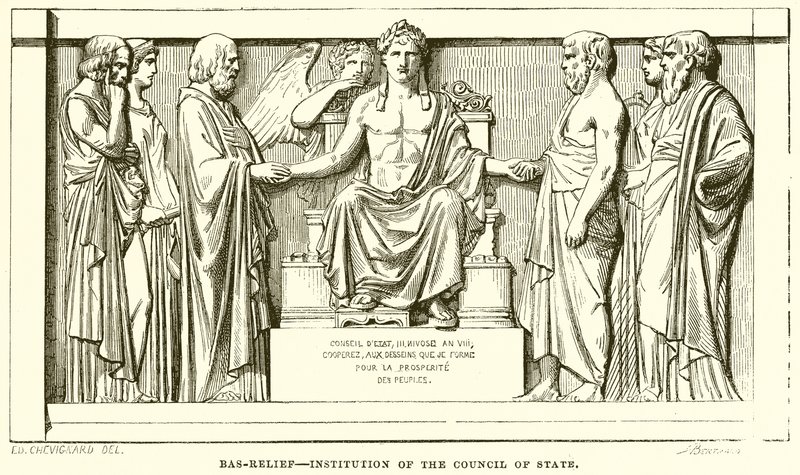 Bas-relief--Institution du Conseil d