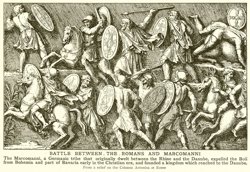 Bataille entre les Romains et les Marcomans - English School