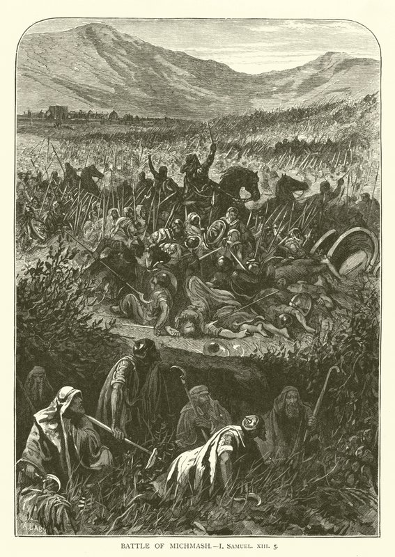 Bataille de Micmas, I Samuel, XIII, 5 - English School