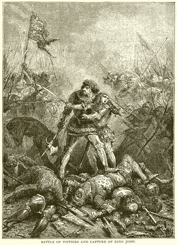 Bataille de Poitiers et capture du roi Jean - English School