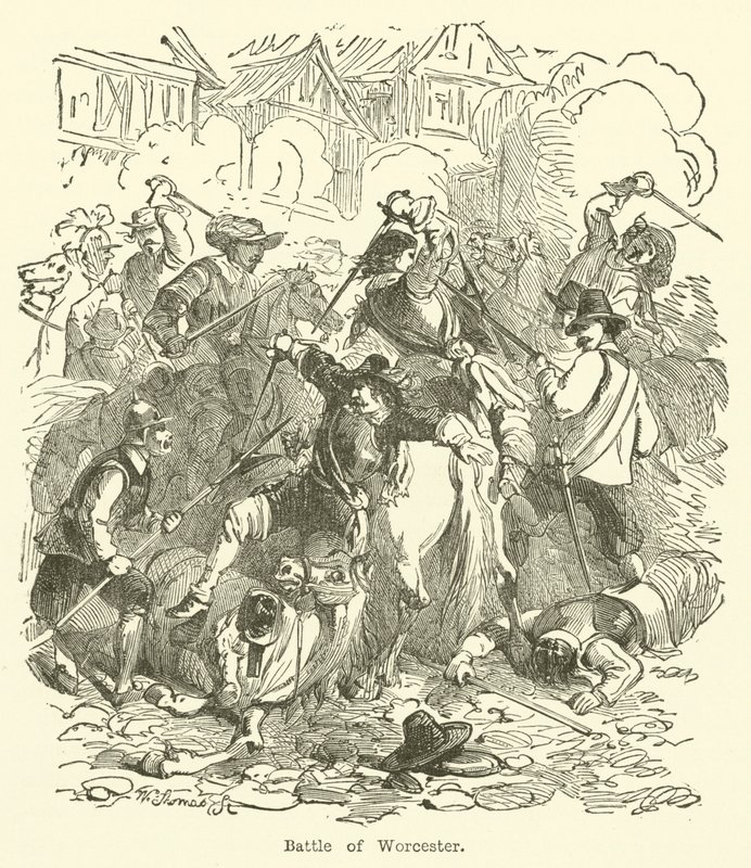 Bataille de Worcester (gravure) - English School