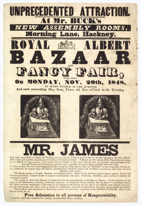 Bazar et foire de fantaisie, 20 novembre 1848 - English School