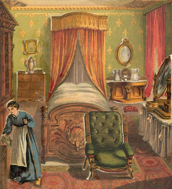 Chambre avec femme de ménage nettoyant - English School