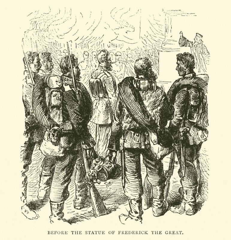 Devant la statue de Frédéric le Grand, mai 1871 - English School