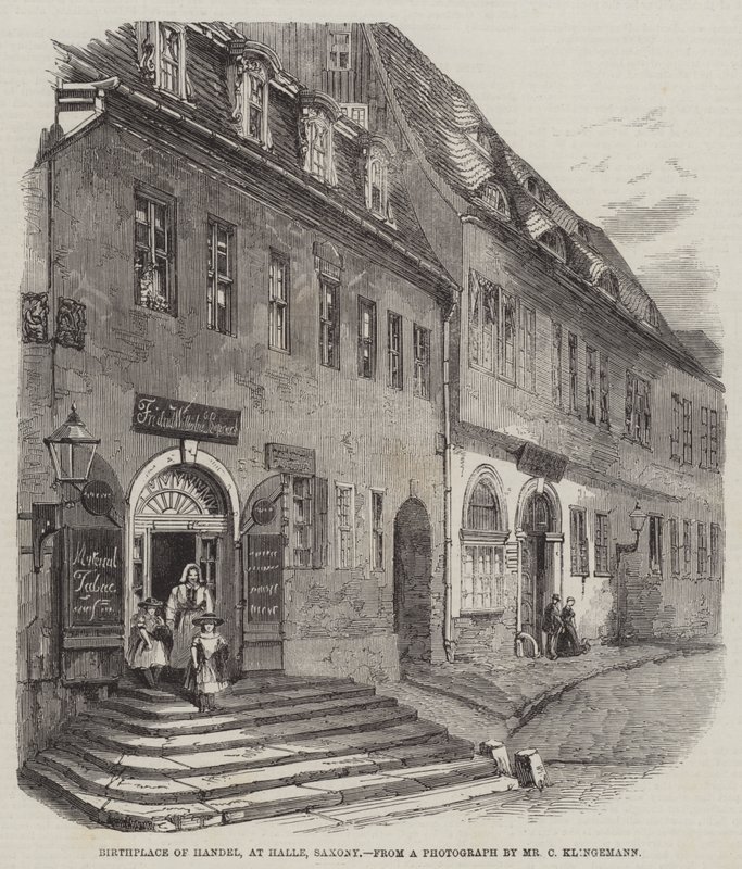 Lieu de naissance de Haendel, à Halle, Saxe (gravure) - English School