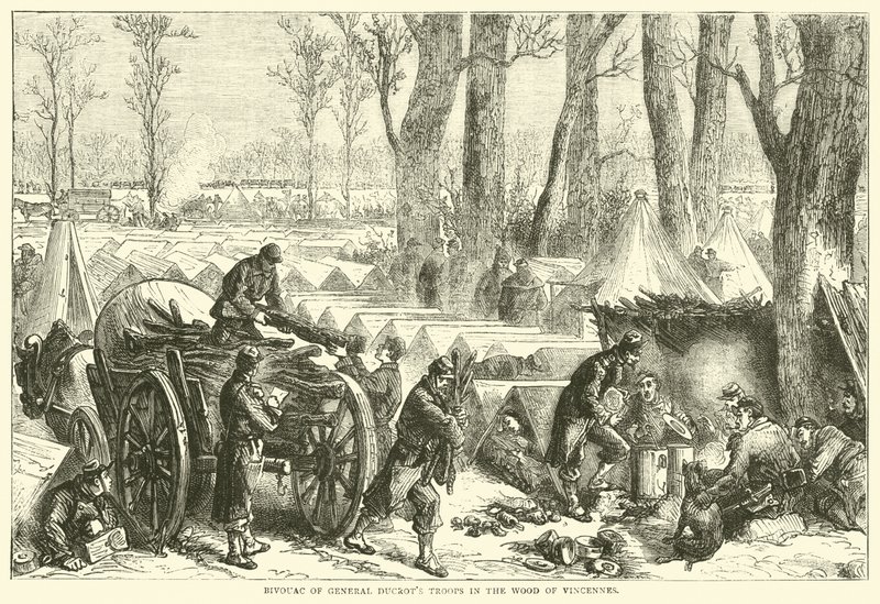 Bivouac des troupes du général Ducrot dans le bois de Vincennes, octobre 1870 - English School