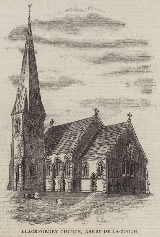 Église de Blackfordby, Ashby-de-la-Zouch (gravure) - English School