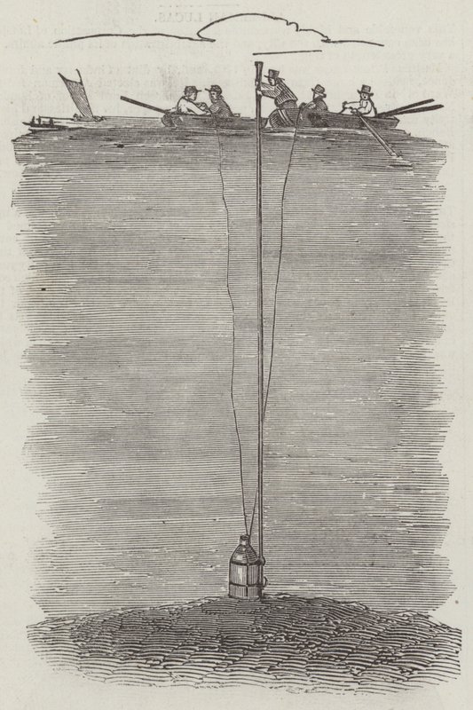 Faire sauter le banc de béton dans la Tamise (gravure) - English School