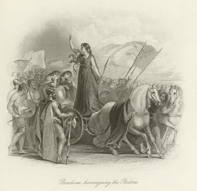 Boadicée haranguant les Bretons - English School