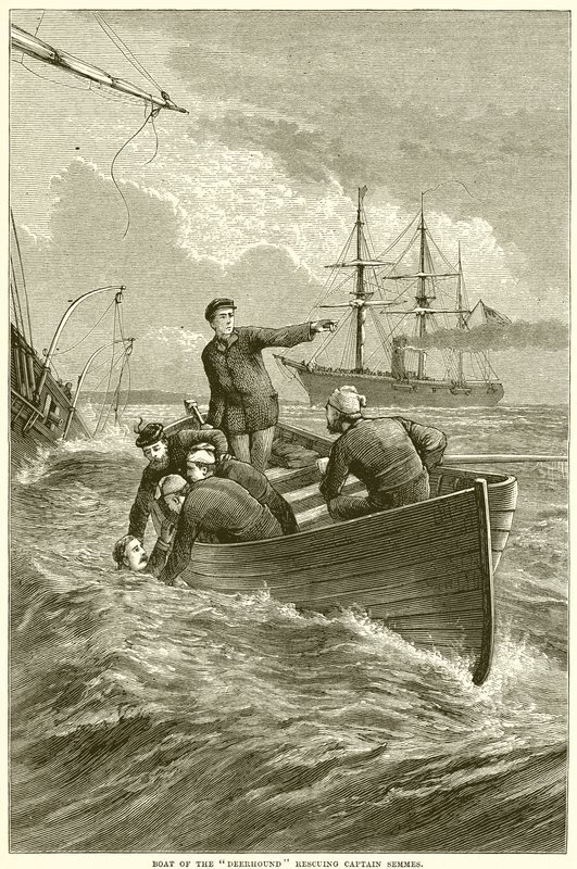 Bateau du Deerhound sauvant le capitaine Semmes - English School
