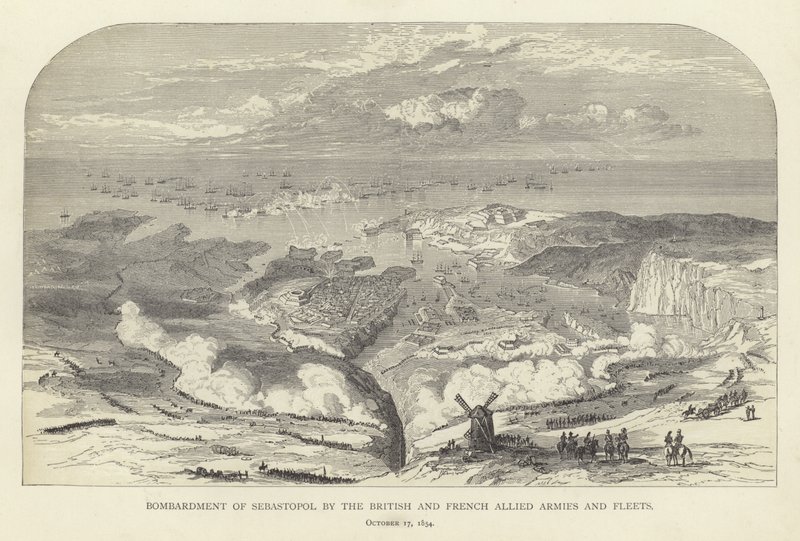Bombardement de Sébastopol par les armées et flottes alliées britanniques et françaises, 17 octobre 1854 - English School
