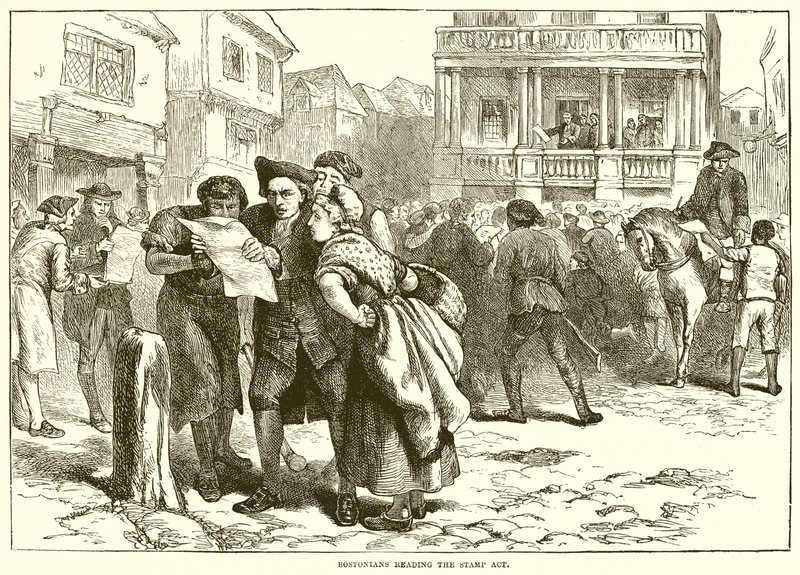 Les Bostoniens lisant le Stamp Act - English School