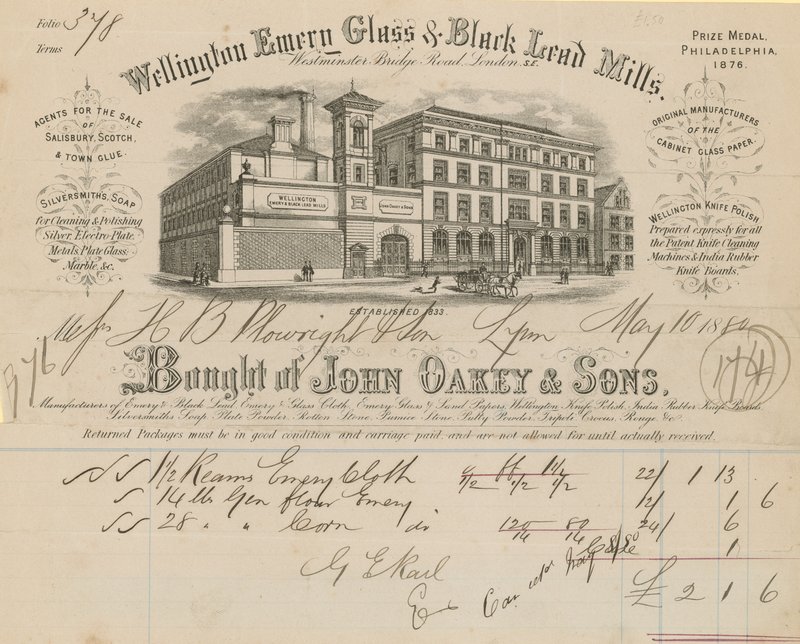 Acheté pour John Oakey & Sons - English School