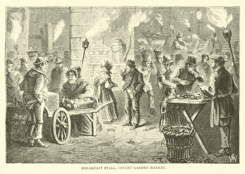 Étal de petit-déjeuner, marché de Covent Garden - English School