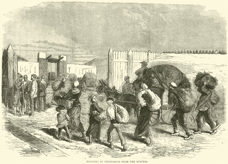 Apport de légumes des banlieues, octobre 1870 - English School
