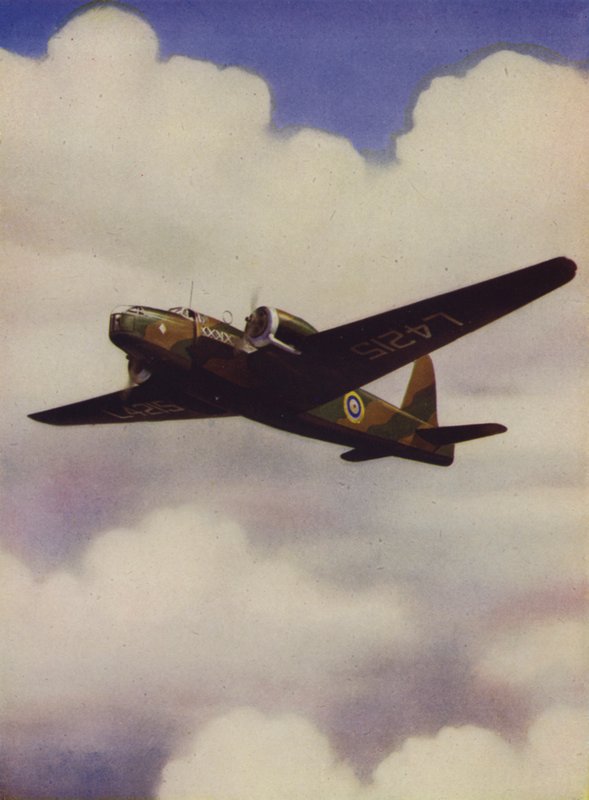 Bombardier moyen britannique Vickers Wellington en vol - English School