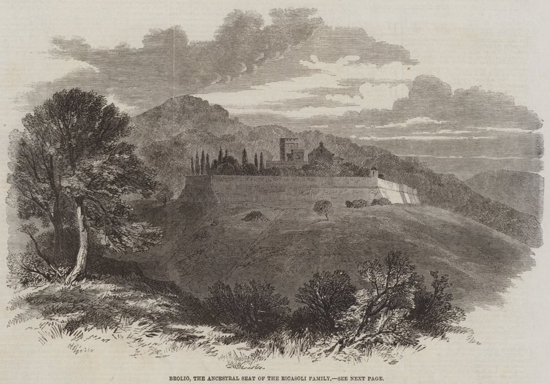Brolio, le siège ancestral de la famille Ricasoli (gravure) - English School