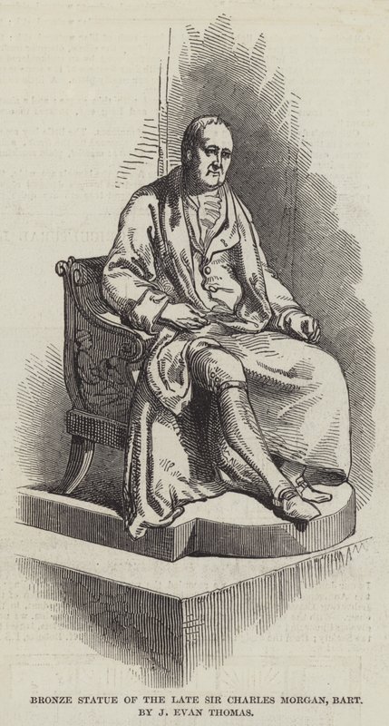Statue en bronze de feu Sir Charles Morgan, baronnet par J Evan Thomas (gravure) - English School