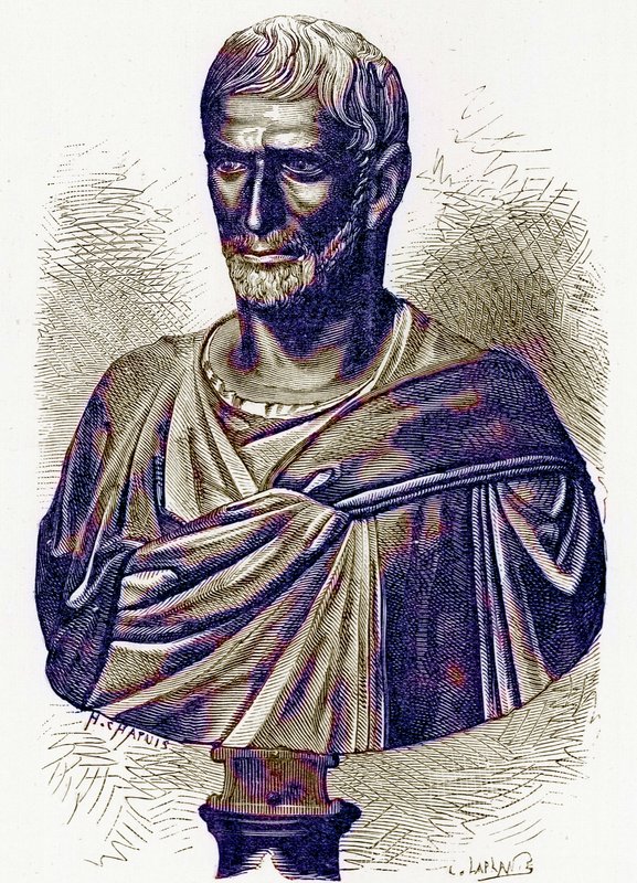 Brutus, buste au Capitole, illustration de History of Rome par Victor Duruy, publiée en 1884 - English School