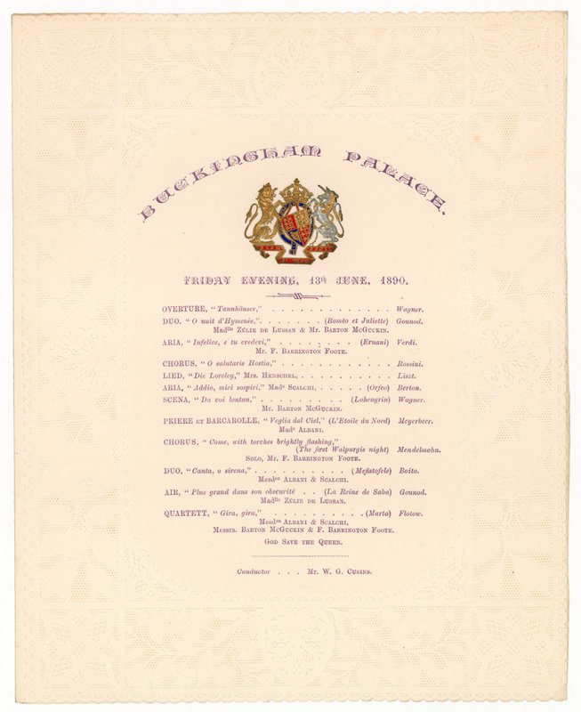Concert au palais de Buckingham, 13 juin 1890 - English School