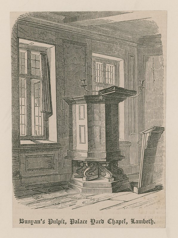 La chaire de Bunyan, chapelle de Palace Yard, Lambeth - English School