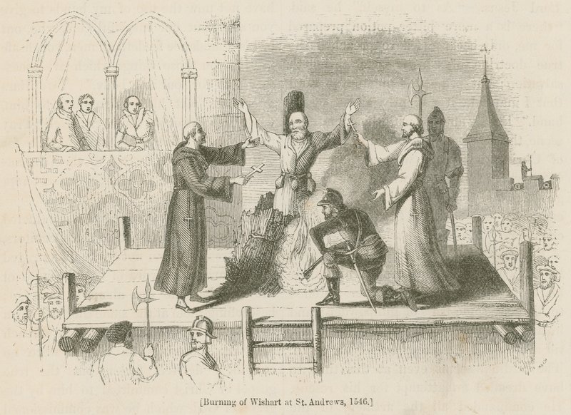 Brûlage de Wishart à St. Andrews, 1546 - English School