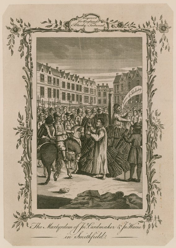 Brûlage des martyrs à Smithfield - English School