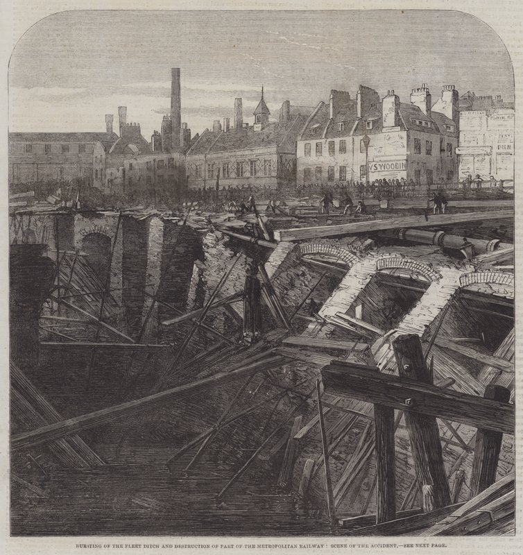Rupture du Fleet Ditch et destruction d