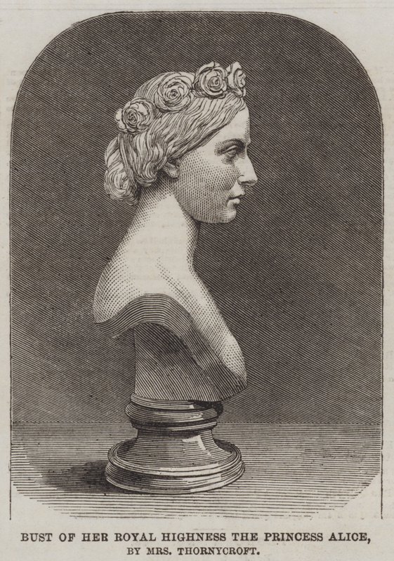 Buste de Son Altesse Royale la Princesse Alice, par Mme Thornycroft (gravure) - English School