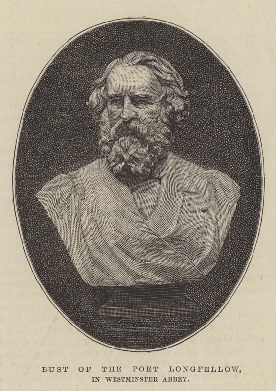 Buste du poète Longfellow, à l