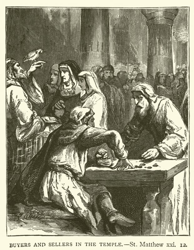 Acheteurs et vendeurs dans le temple, Saint Matthieu, xxi - English School