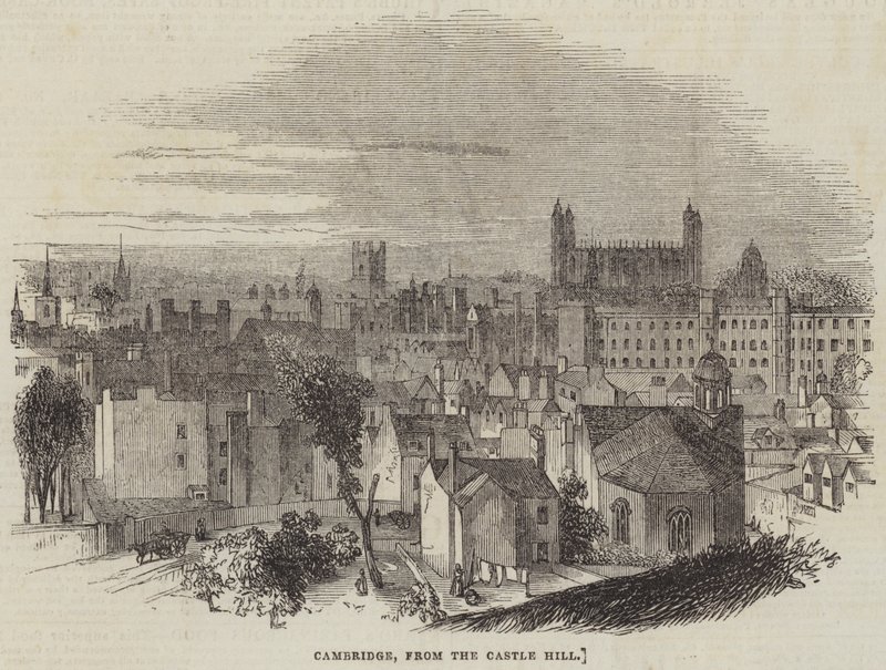 Cambridge, depuis Castle Hill (gravure) - English School