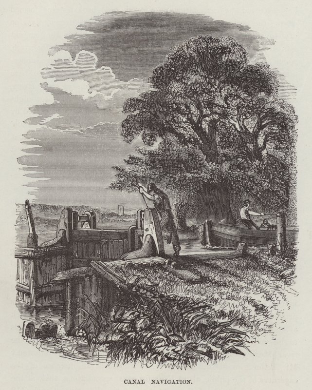 Navigation sur le canal (gravure) - English School