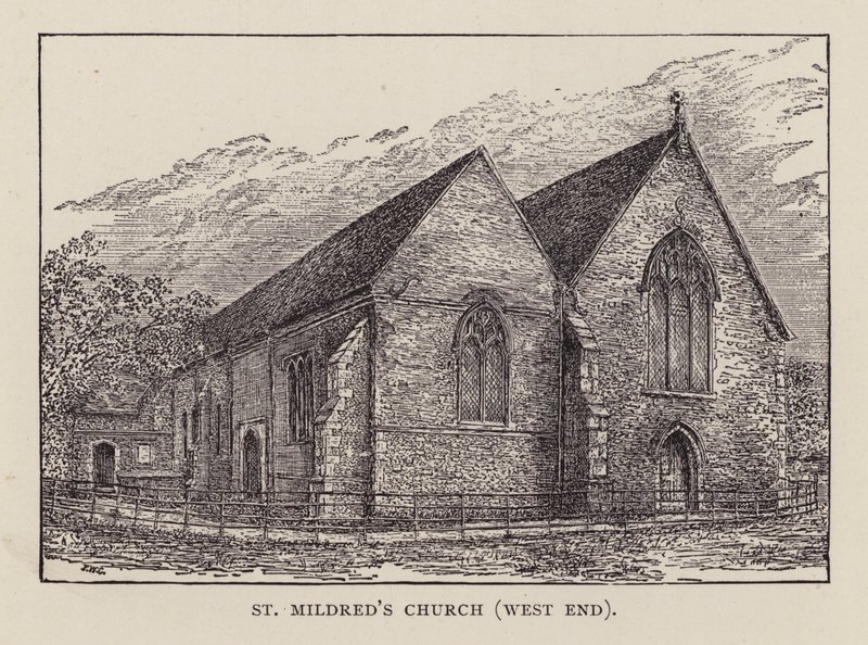 Canterbury : Église de St Mildred, West End (lithographie) - English School