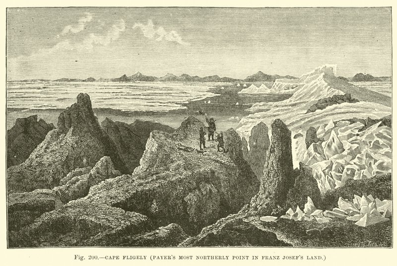 Cap Fligely, point le plus au nord de Payer dans la Terre François-Joseph - English School