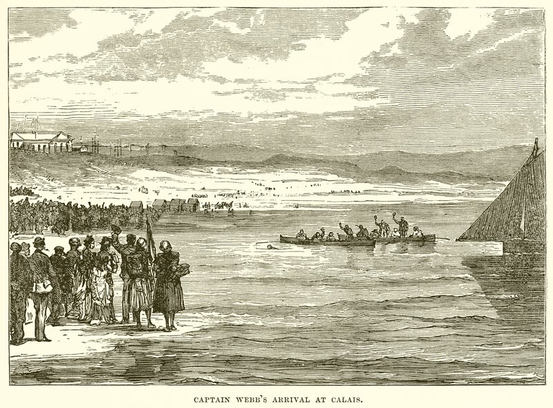 Arrivée du capitaine Webb à Calais - English School